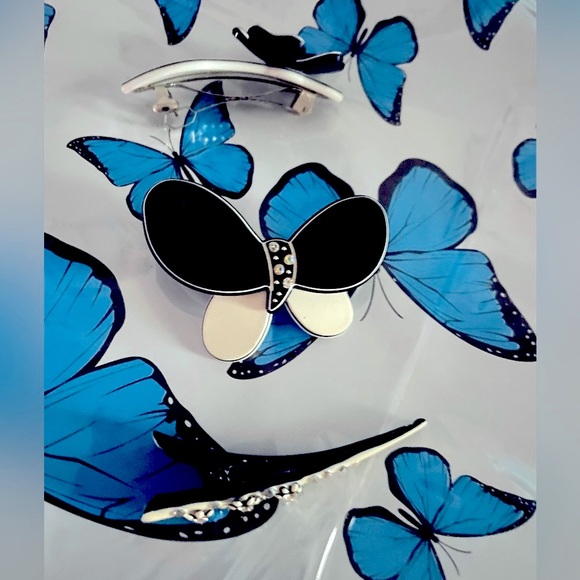 Vintage floral hair clips set of 3 EUC - Picture 6 of 6